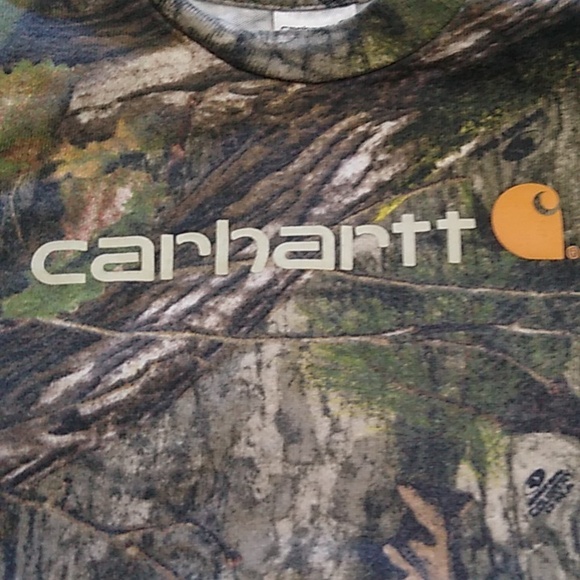🍁🌳 Carhartt Camo /Tan Shorts Bibs & Tee Size 12 Months - Picture 9 of 11